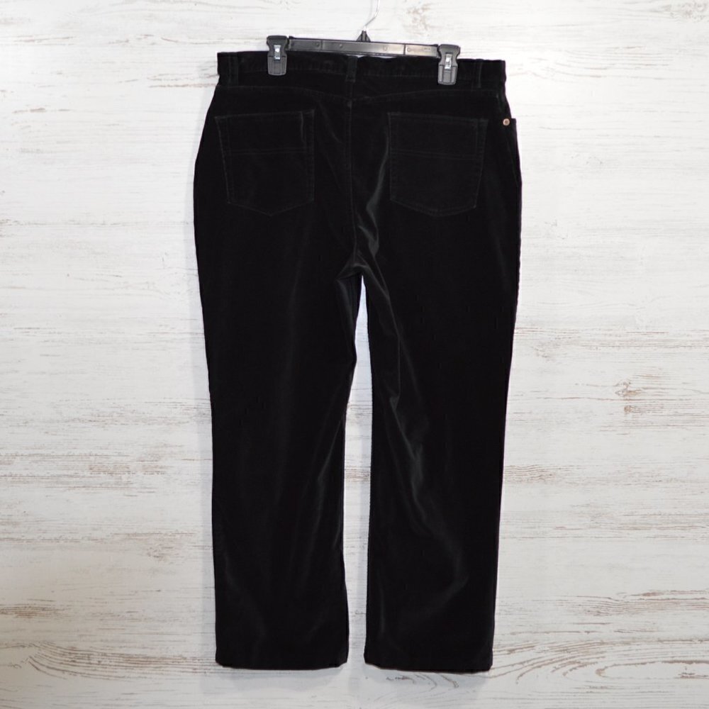 LL Bean Black Velvet Pants Women's Size 16 Reg